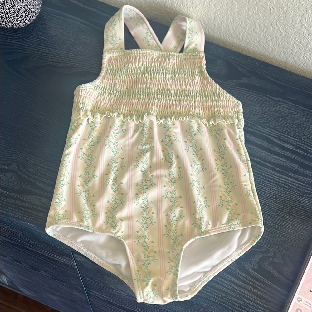 Edgehill Collection Pink and Green Kids Swim One Piece